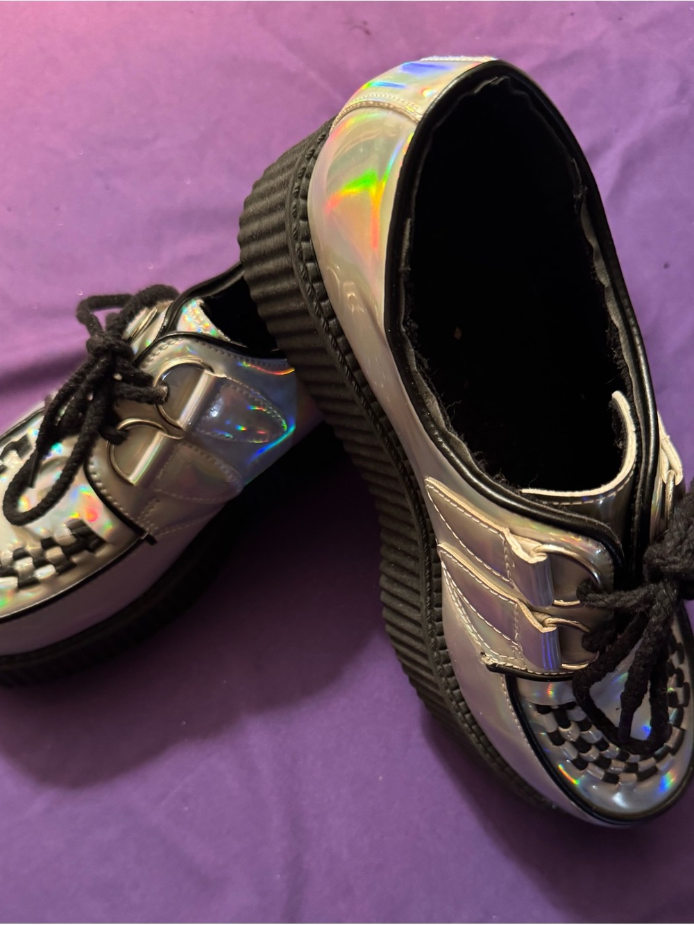 Unbranded Silver Holographic Creepers Women’s 9 EUC
